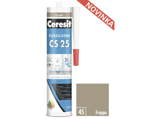 Ceresit Flexsilicone CS 25 sanitárny a škárovací silikón, farba Frappe