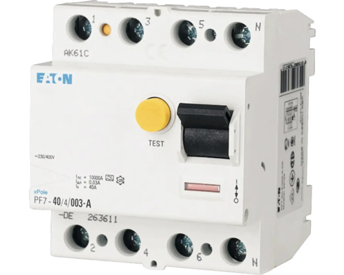 Prúdový chránič EATON TYP A 4P 25A 10kA 30mA Prúdový chránič Eaton