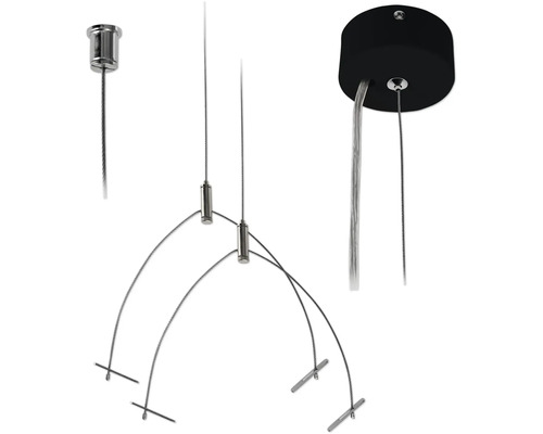 Lankové závesné systémy na upevnenie svietidiel a iných predmetov