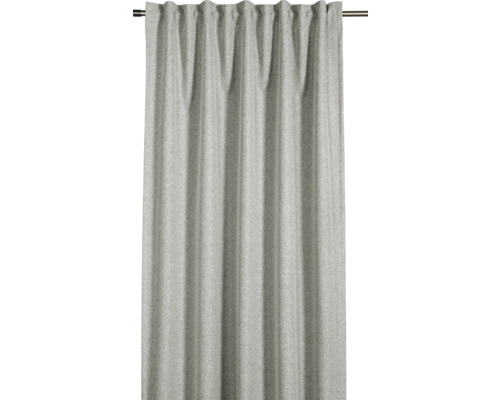 Sivý záves so skladanou páskou na tyči