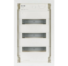 Logo Eaton, rozvodná skriňa s niekoľkými modulárnymi montážnymi lištami