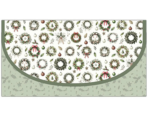 Obálka na peniaze VNC UOJ 0004 Podložka pod vianočný stromček so vzorom venca