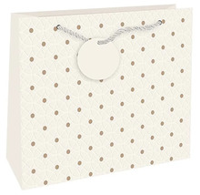 Darčeková taška s bodkovaným vzorom a šnúrkovými rúčkami