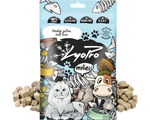 Lyotro mačací snack hovädzia pečeň, sušené mrazom