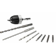 Príslušenstvo k vŕtačke s vŕtacou hlavou, vrtáky do kameňa a skrutkovacie bity