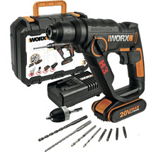 Kladivo WORX so súpravou vrtákov, batériou, nabíjačkou a puzdrom