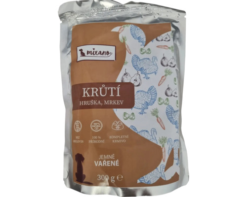 Krmivo pre psov Mixano s moriakom, hruškou a mrkvou v 300 gramovom balení