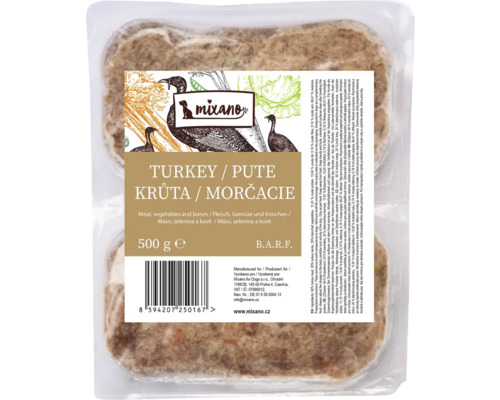 Krmivo pre psov Mixáno BARF morčacie Mixano morčacie B.A.R.F. krmivo pre psy 500 g