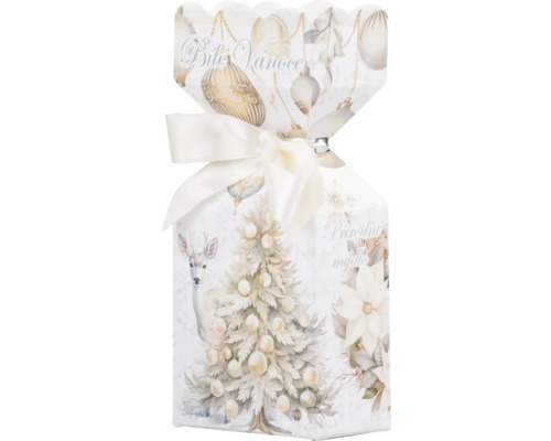 Mydlo 90g Biele Vianoce v škatuľke Balenie s vianočným dizajnom pre prírodné mydlo