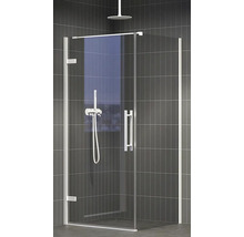 Sprchovací kút so sklenenou sprchovou zástenou a rámom