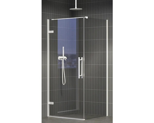 Sprchovací kút so sklenenou sprchovou zástenou a rámom