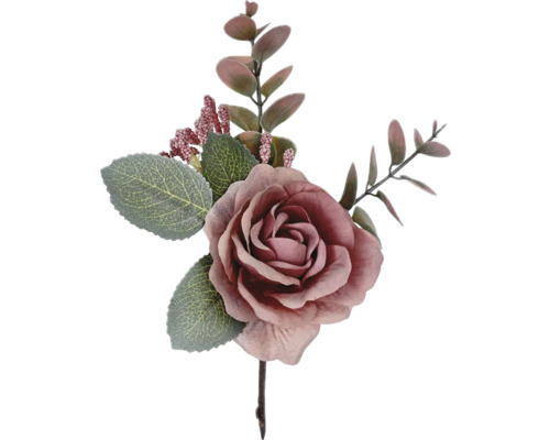 Umelá ruža s listami a vetvami ako dekorácia