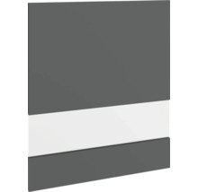 Sivý nábytkový panel s bielym akcentným pruhom