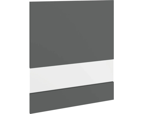 Sivý nábytkový panel s bielym akcentným pruhom