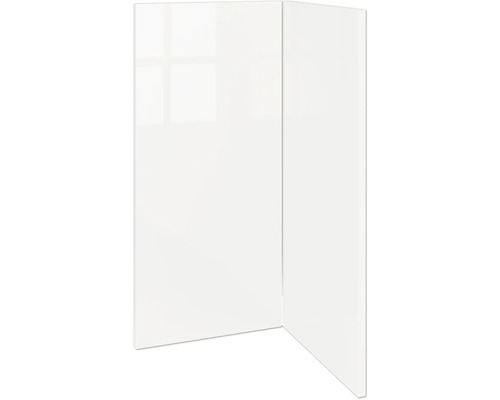 Dve biele kuchynské čelá v uhle