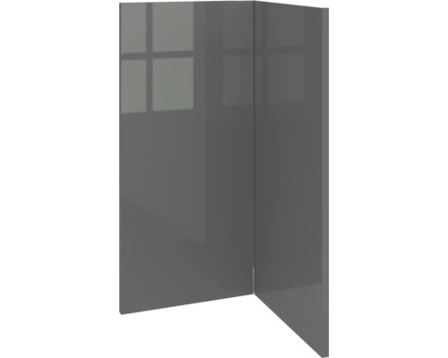 Sivá nábytková čelná strana s vysokým leskom