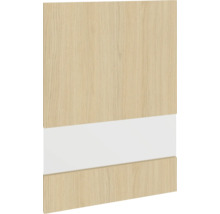 Nábytková doska s drevenou štruktúrou a bielym pruhom