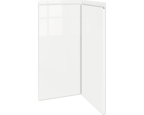 Dve lesklé biele nábytkové čelá