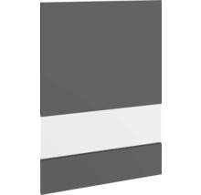 Čelo nábytku s bielym vodorovným pruhom