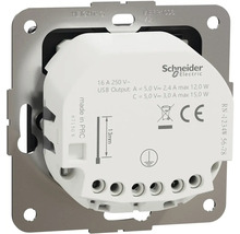 Logo Schneider Electric USB zásuvka s označením CE a symbolom likvidácie