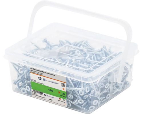 Skrutky do drevotriesky v prenosnom vedre, 4 x 40 milimetrov, 455 kusov
