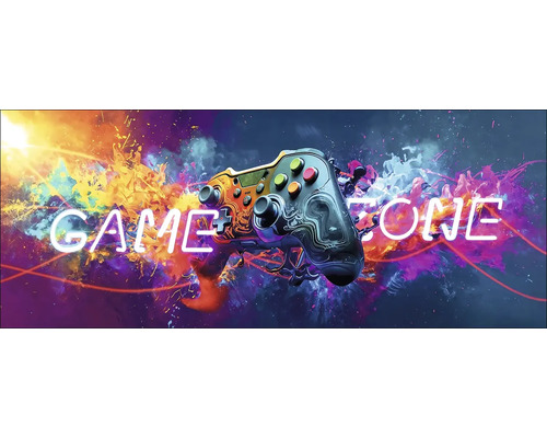 Sklenený obraz Game Zone 50x125 cm Pozadie hernej zóny s herným ovládačom
