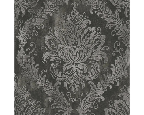 Vliesová tapeta History of Art 790496 Ornament sivá čierna 10,05 x 0,53 m Tapeta s kvetinovým damaškovým vzorom