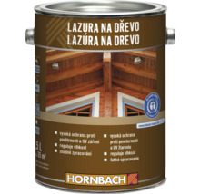 Lazúra na drevo v kovovej nádobe s logom Hornbach