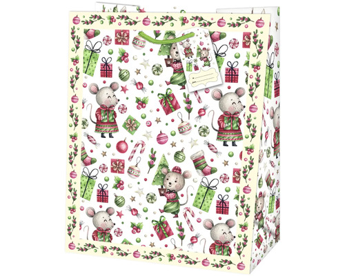 Darčeková taška s vianočným motívom myši