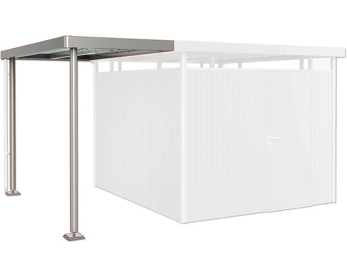 Prístrešok pre záhradný domček Biohort HighLine 5 vel. S 150x315 cm sivý kremeň metalický Prístrešok pre auto s kôlňou na záhrade