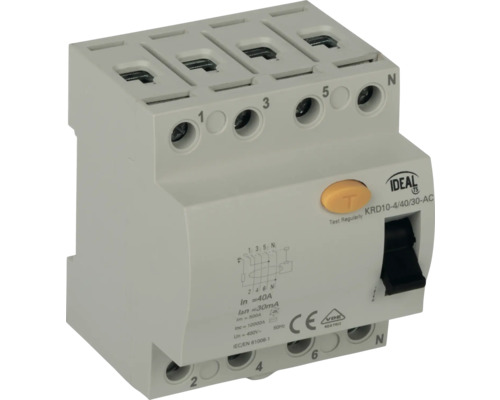 Prúdový chránič Kanlux 38737 4P KRD10-4, 25A, 30-AC, 10kA Prúdový chránič