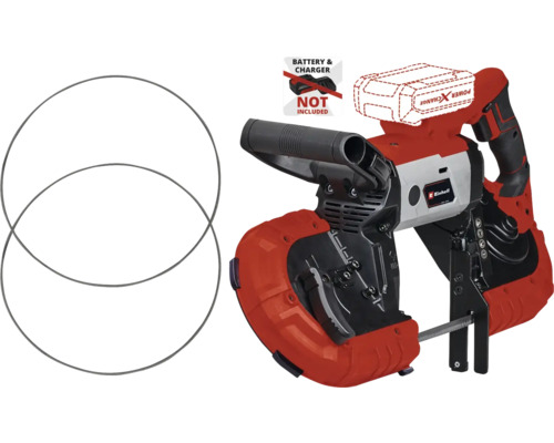 Jednoručná pásová píla na kov Einhell s dvoma pílovými pásmi