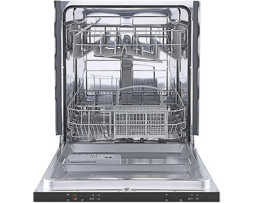 Otvorená umývačka riadu s niekoľkými košmi