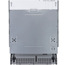 Pohľad zozadu na umývačku riadu s montážnymi bodmi a nastaviteľnými nožičkami