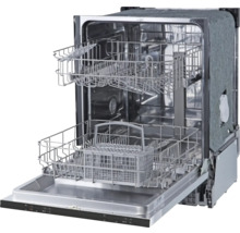 Otvorená umývačka riadu s dvoma košmi a košíkom na príbory