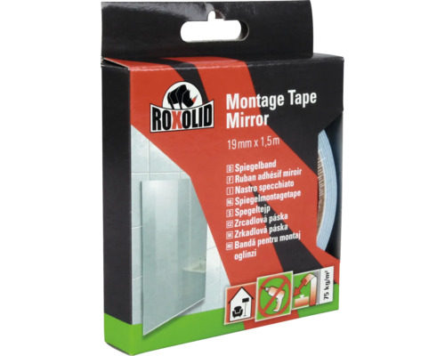 Balenie zrkadlovej montážnej pásky Roxolid 19 mm x 1,5 m