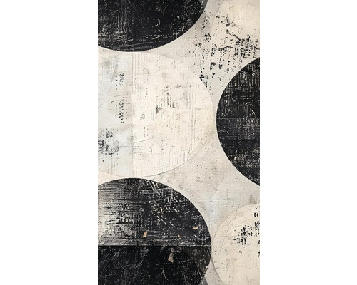 Vliesový panel Cosmo Living 791441, rolka 8,80x0,53 m Abstraktná maľba s kruhovým vzorom v čiernej a bielej farbe