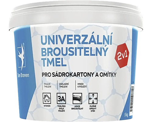 Univerzálny brúsiteľný tmel vo vedre na sadrokartón a omietku