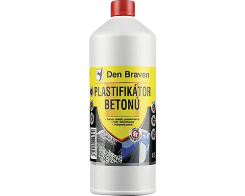 Prísada do betónu Den Braven v bielej plastovej fľaši