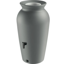 Sivá amfora na dažďovú vodu s kohútikom do záhrady