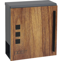 Poštová schránka s dreveným dekorom a priehľadnými okienkami