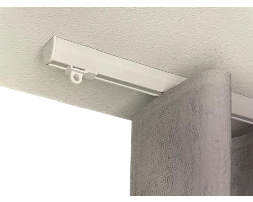 Koľajnička na záclony 1-drážková VII biela, 150 cm, komplet Záclonová koľajnica na strope so závesom