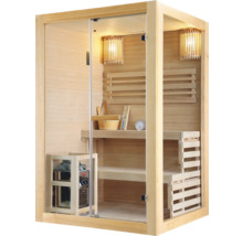 Sauna s dreveným vybavením a sklenenou prednou stranou