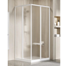 Rohová sprcha so satinovaným sklom a rámom