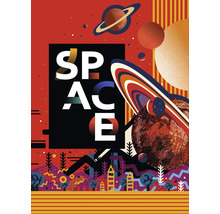 Grafické znázornenie planét a slova priestor