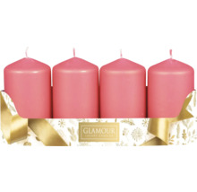 Štyri valcové sviečky v ozdobnom balení