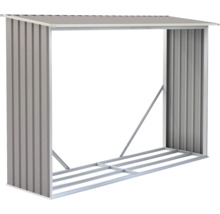 Regál na uskladnenie dreva z kovu so strechou