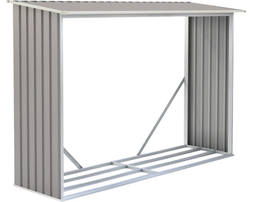 Regál na uskladnenie dreva z kovu so strechou