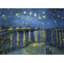 Maľba nočnej riečnej krajiny s hviezdami