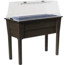 Vyvýšený záhon s priehľadným vekom pre záhradu